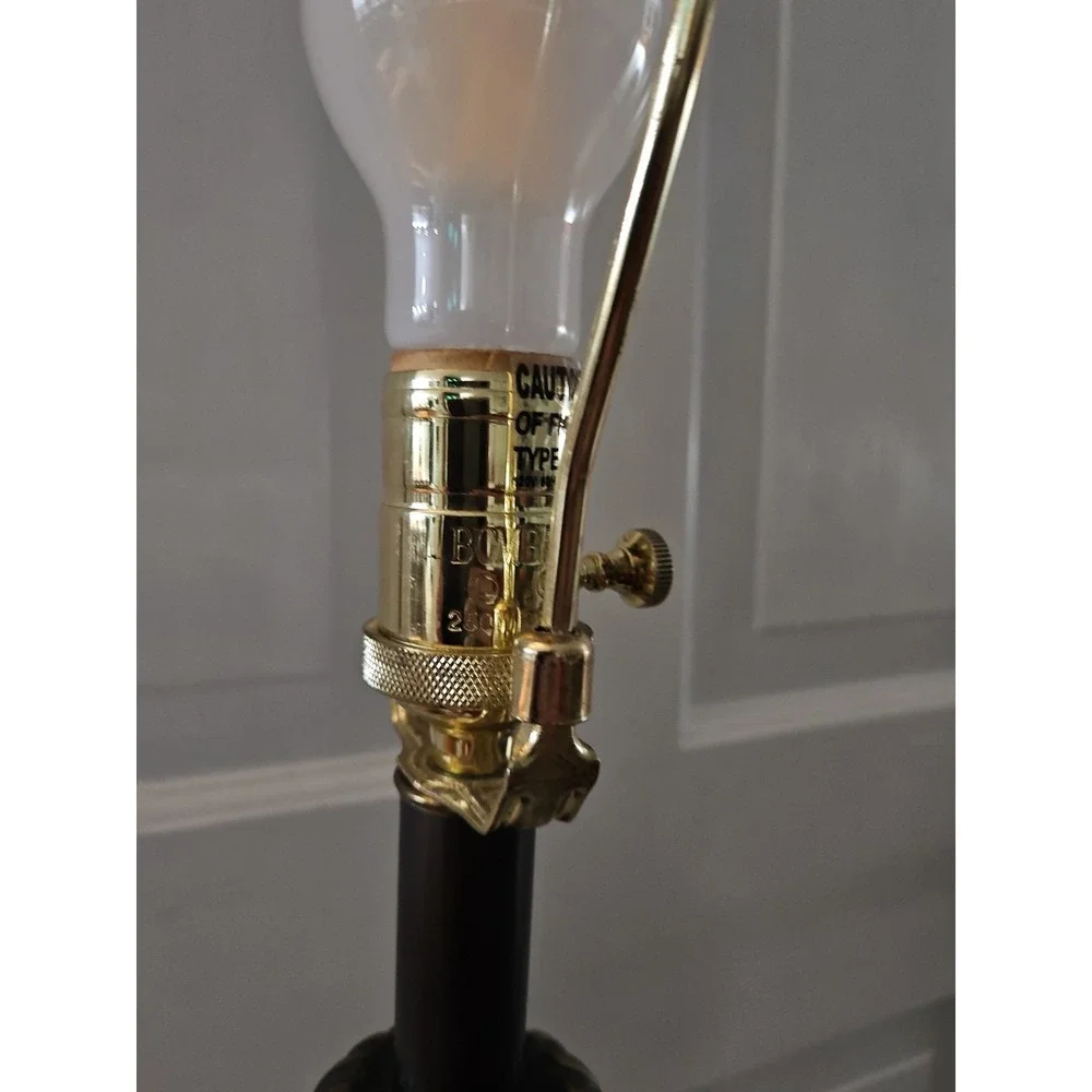 Vintage‎ 1980's Bombay Lamp With Black And Brass Finish